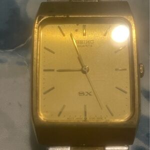 Seiko Gold and Silver Dress Watch with Polished Link Band. Needs Battery.